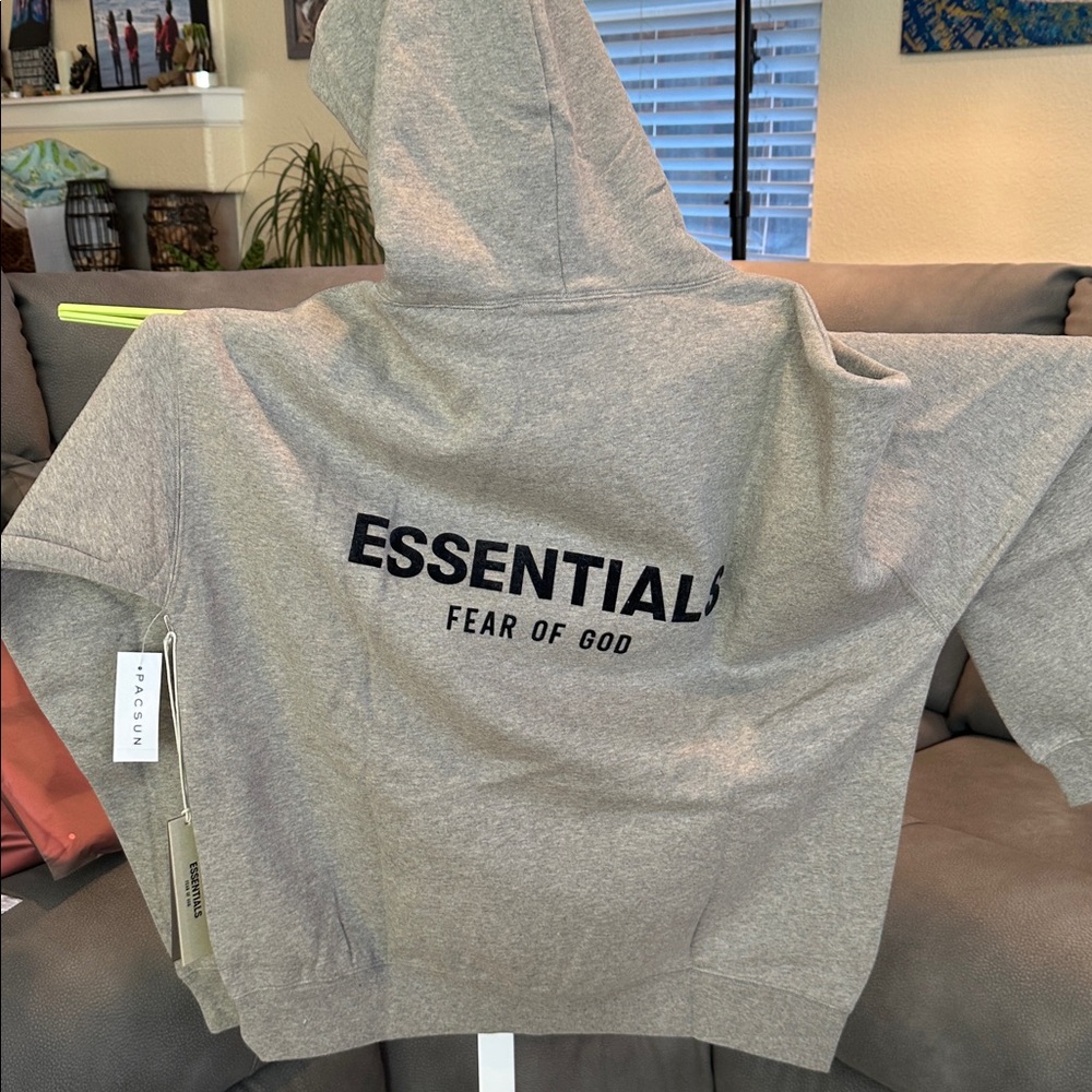 Essentials Fear Of God Dark Oatmeal hoodie. Medium.